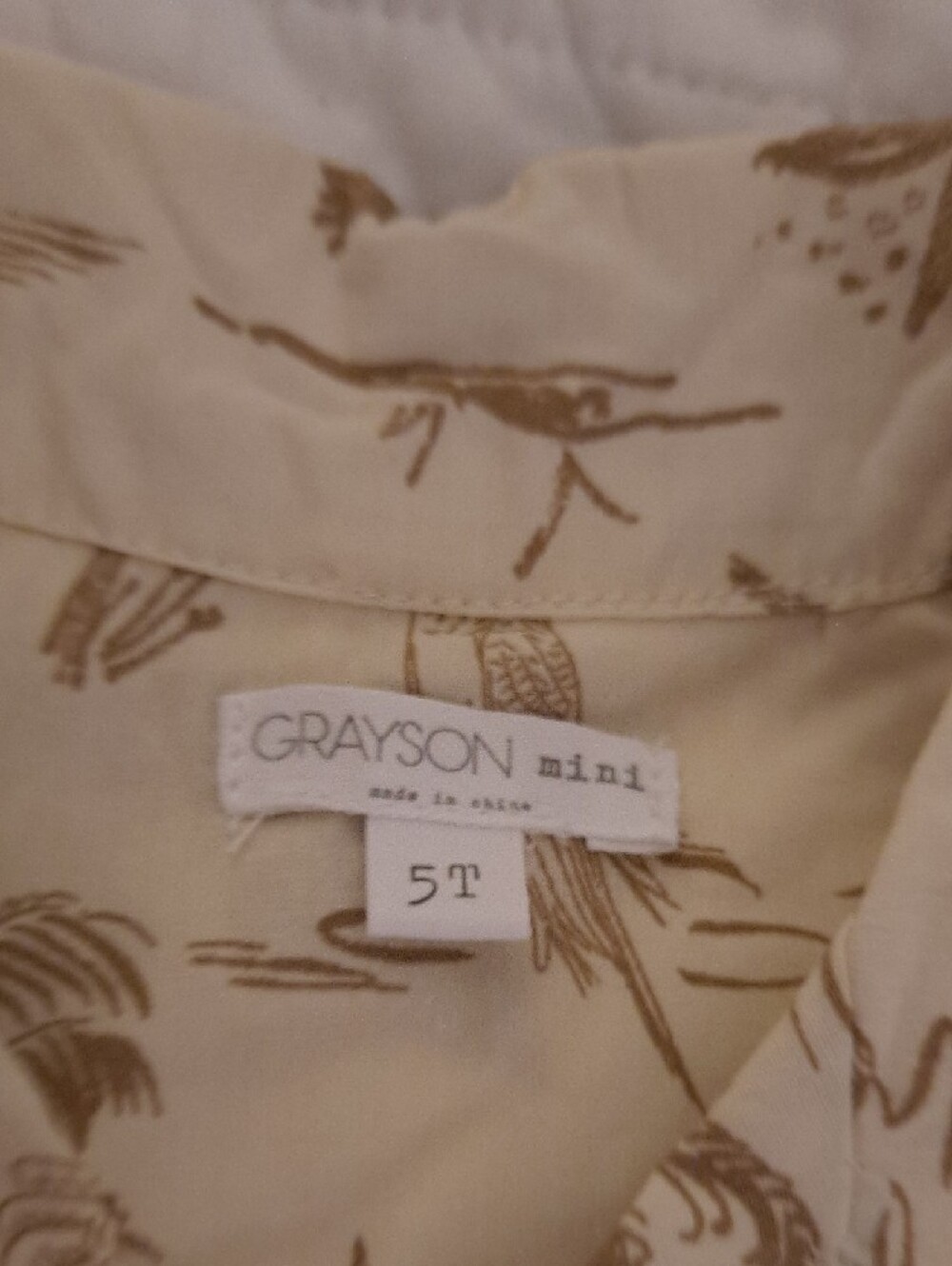 Grayson Mini Cream Tropical Bird Print Kids Short Set - Picture 4 of 11